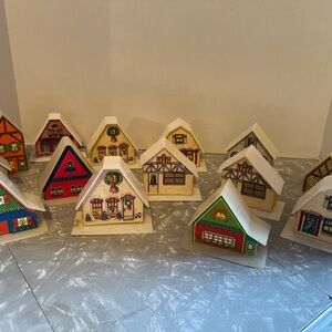 Vintage Colorful  Village Houses